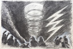 72 People in Trouble  mixed media  charcoal  15X22  1988