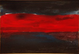 Red Sky From a Ridge in Ohio 17.125X11.5 oil unsigned