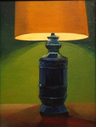 Table Lamp 16X12 oil on wood panel signed