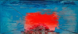The Pyre 10.5X23.5 oil on masonite 2008 initialed